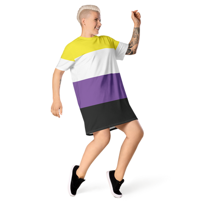 Enby Pride Flag T-shirt dress