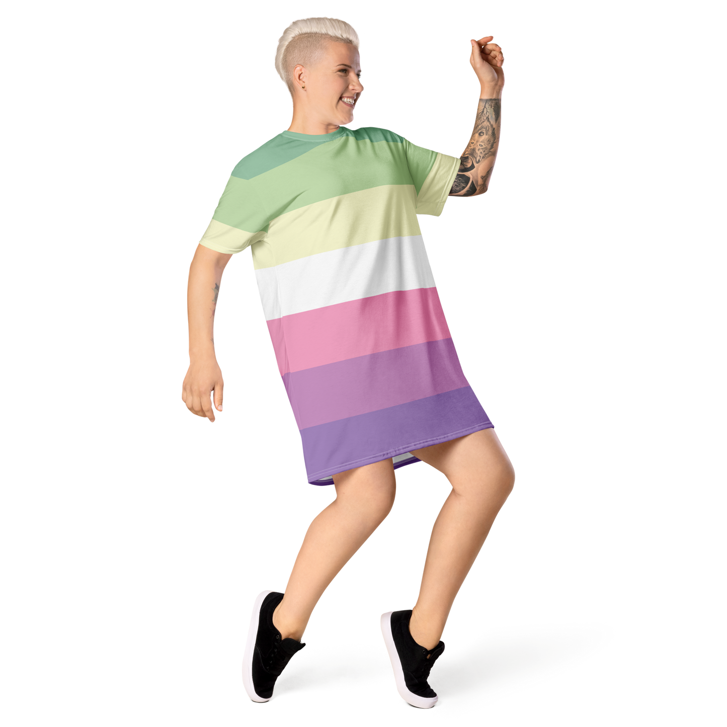 Genderfae Pride Flag T-shirt dress