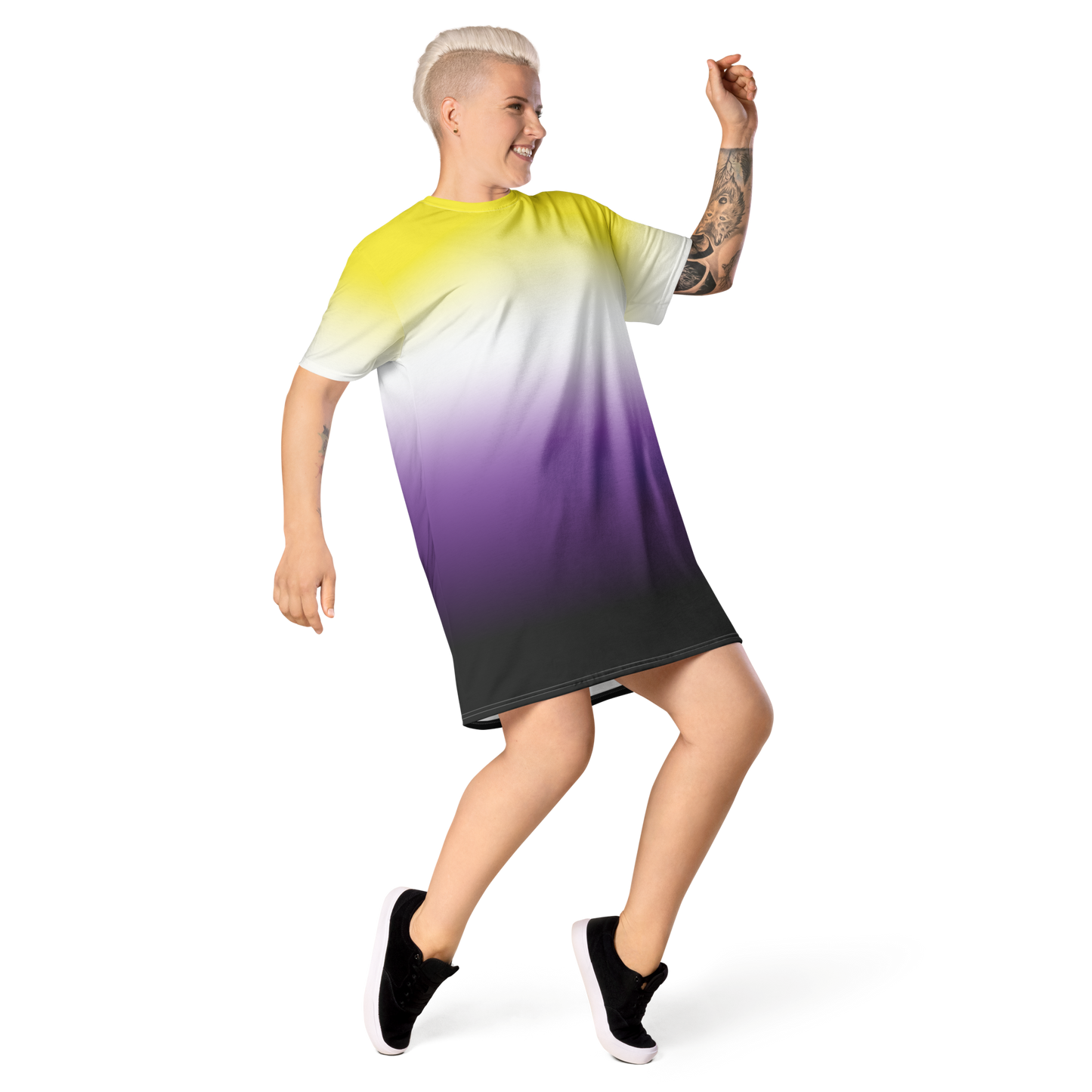 Enby Pride Gradient T-shirt dress