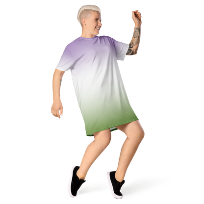 Genderqueer Pride Gradient T-shirt dress