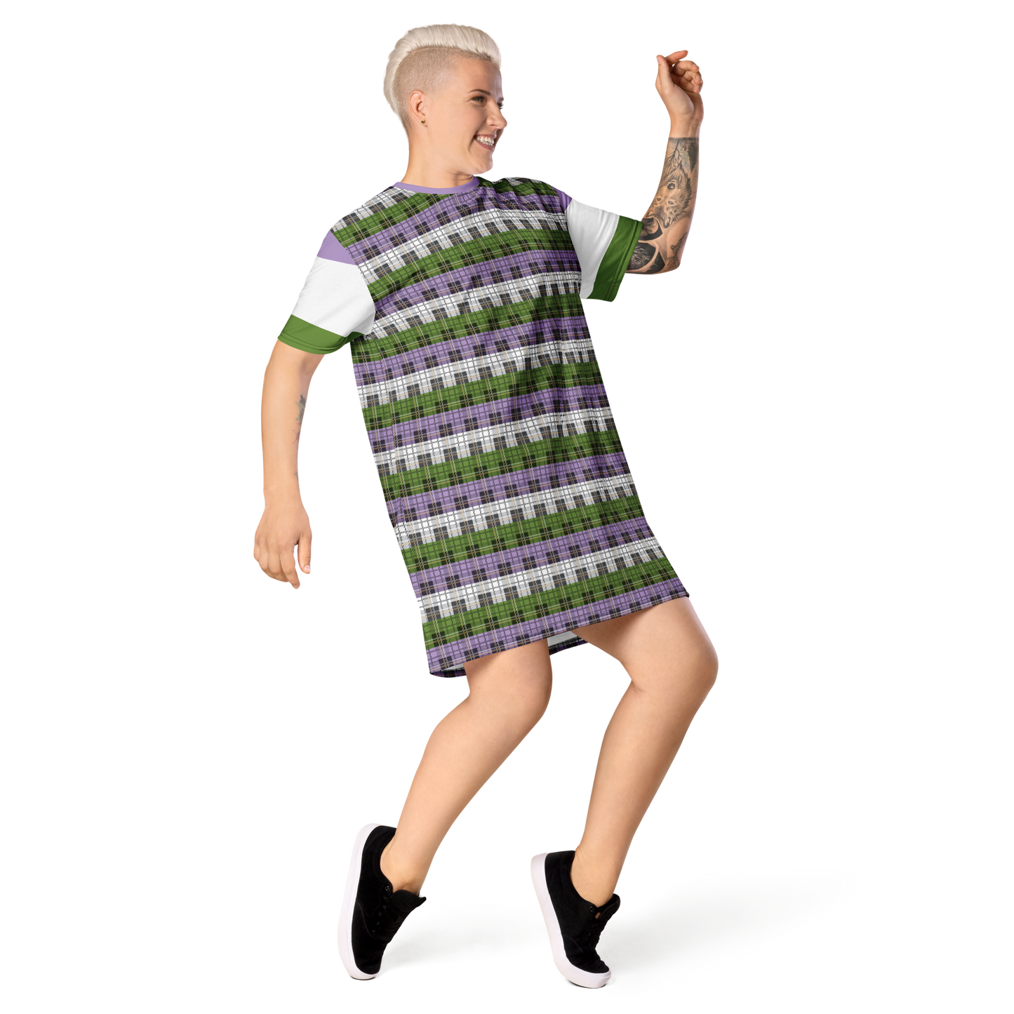 Genderqueer Plaid T-shirt dress