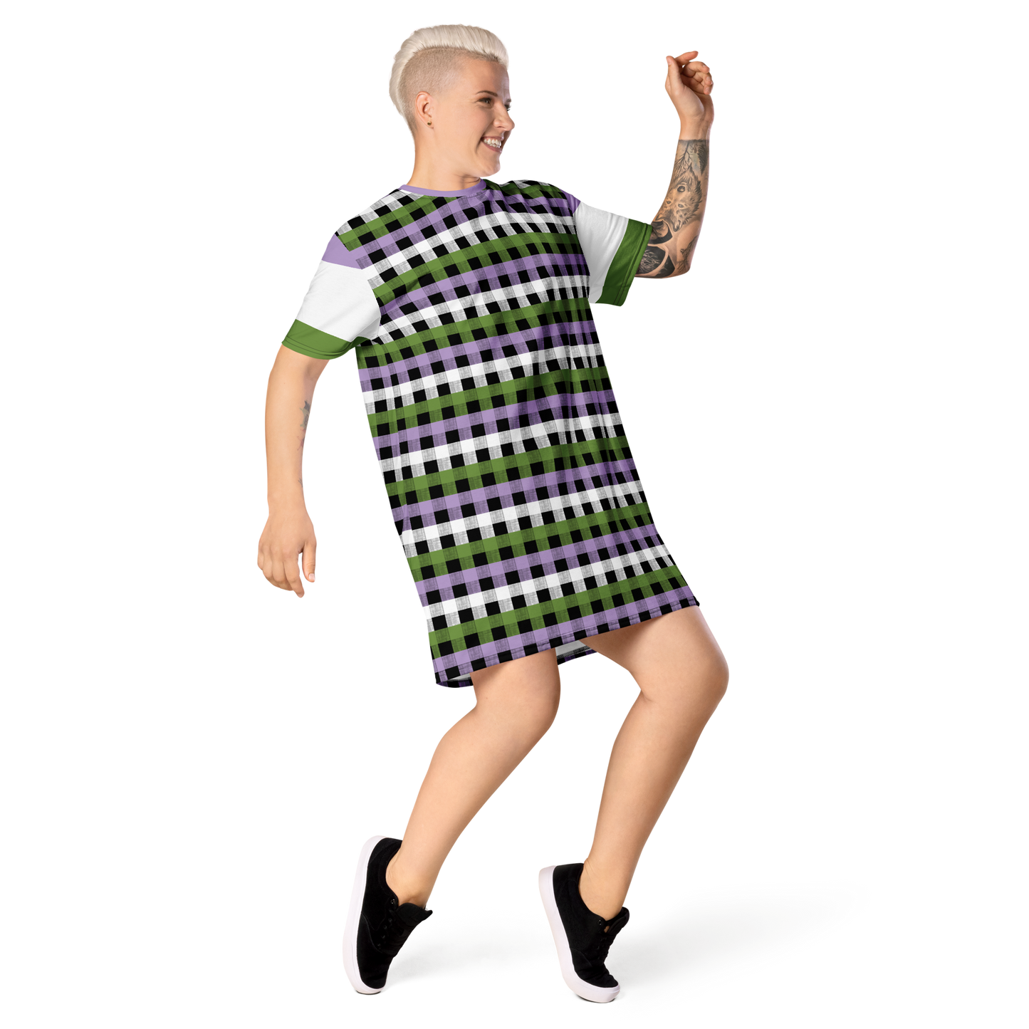 Genderqueer Flannel T-shirt dress