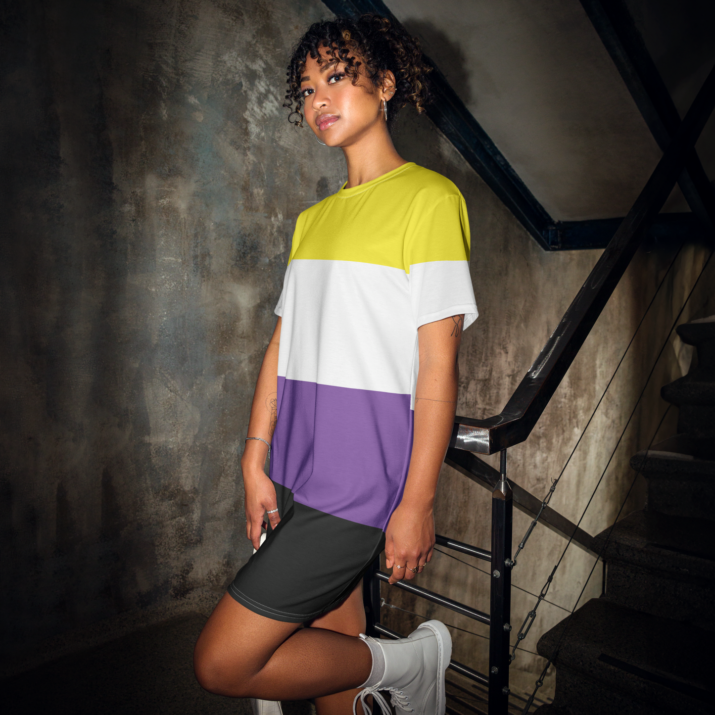 Enby Pride Flag T-shirt dress