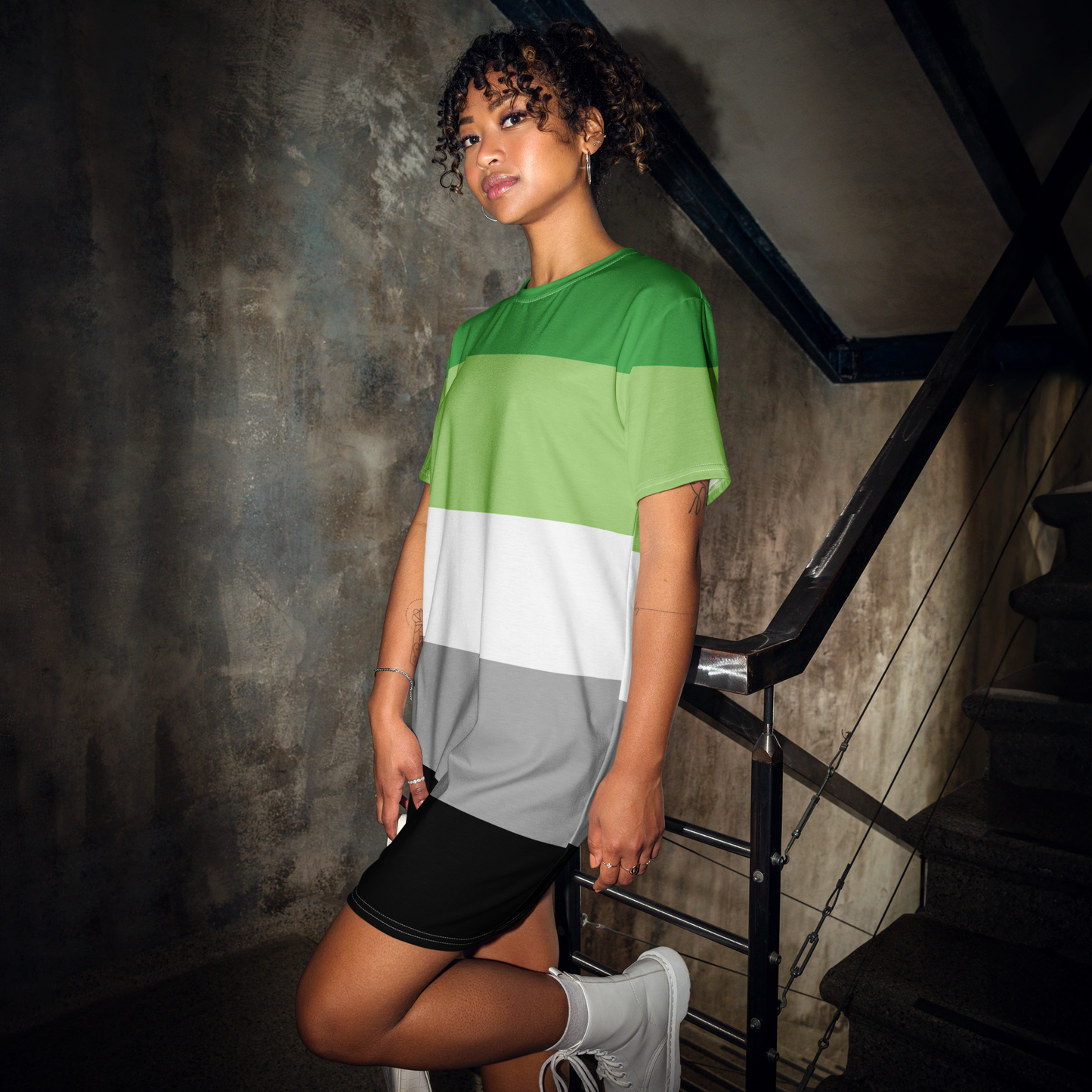 Aro Pride Flag T-shirt dress