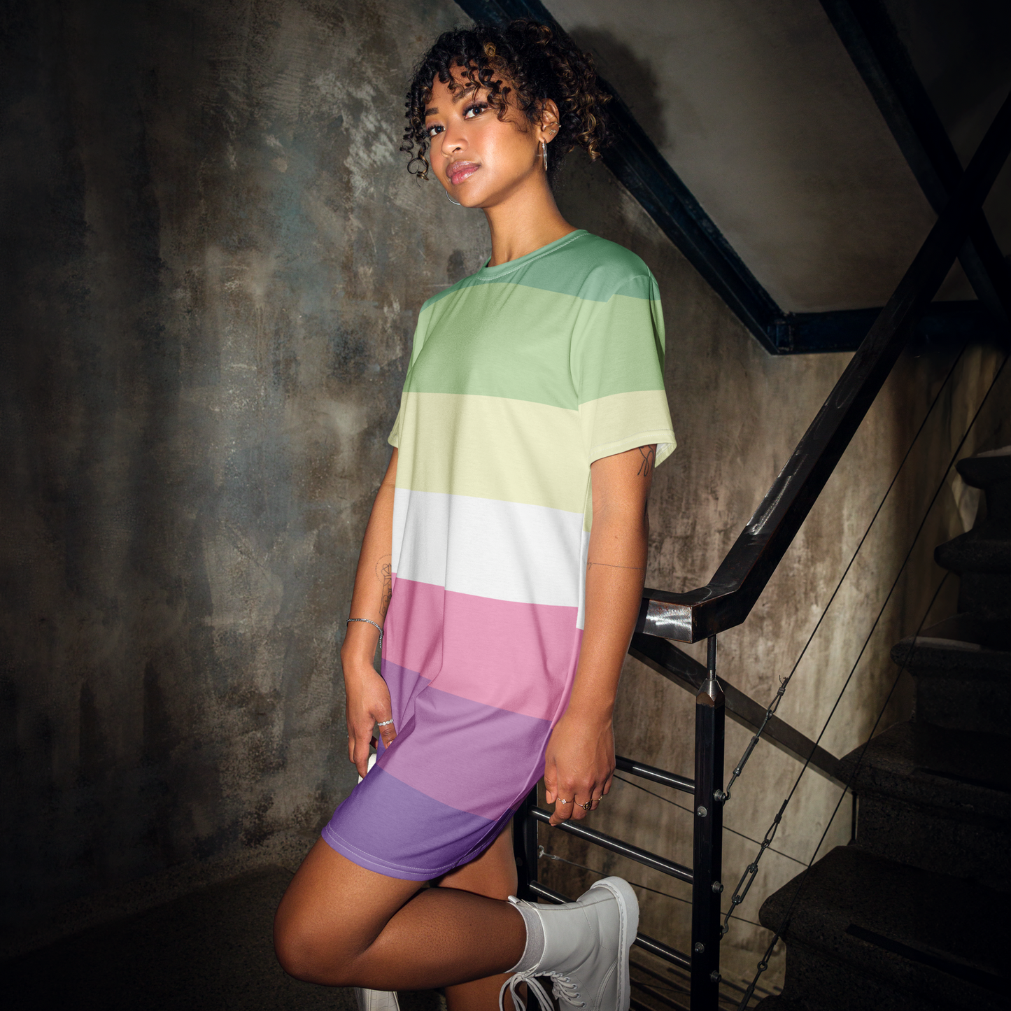 Genderfae Pride Flag T-shirt dress