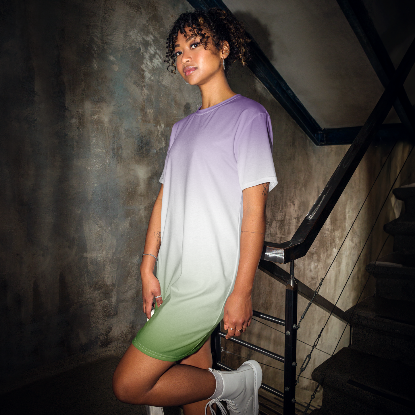 Genderqueer Pride Gradient T-shirt dress