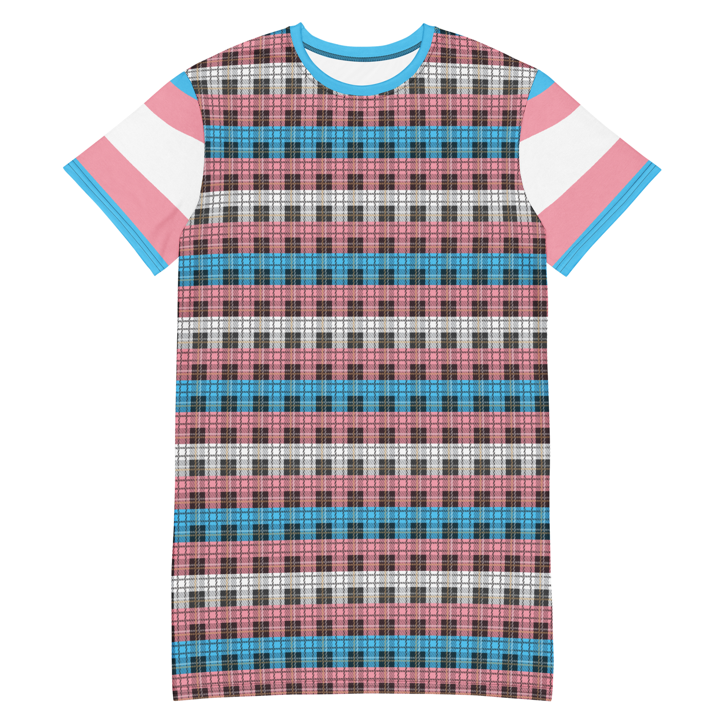 Trans Plaid T-shirt dress