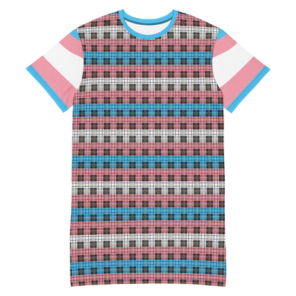 Trans Plaid T-shirt dress