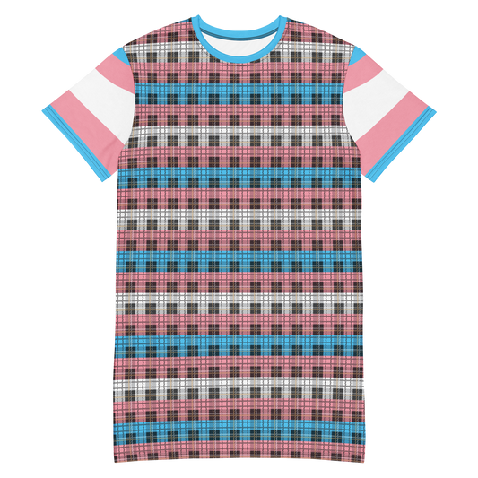 Trans Plaid T-shirt dress