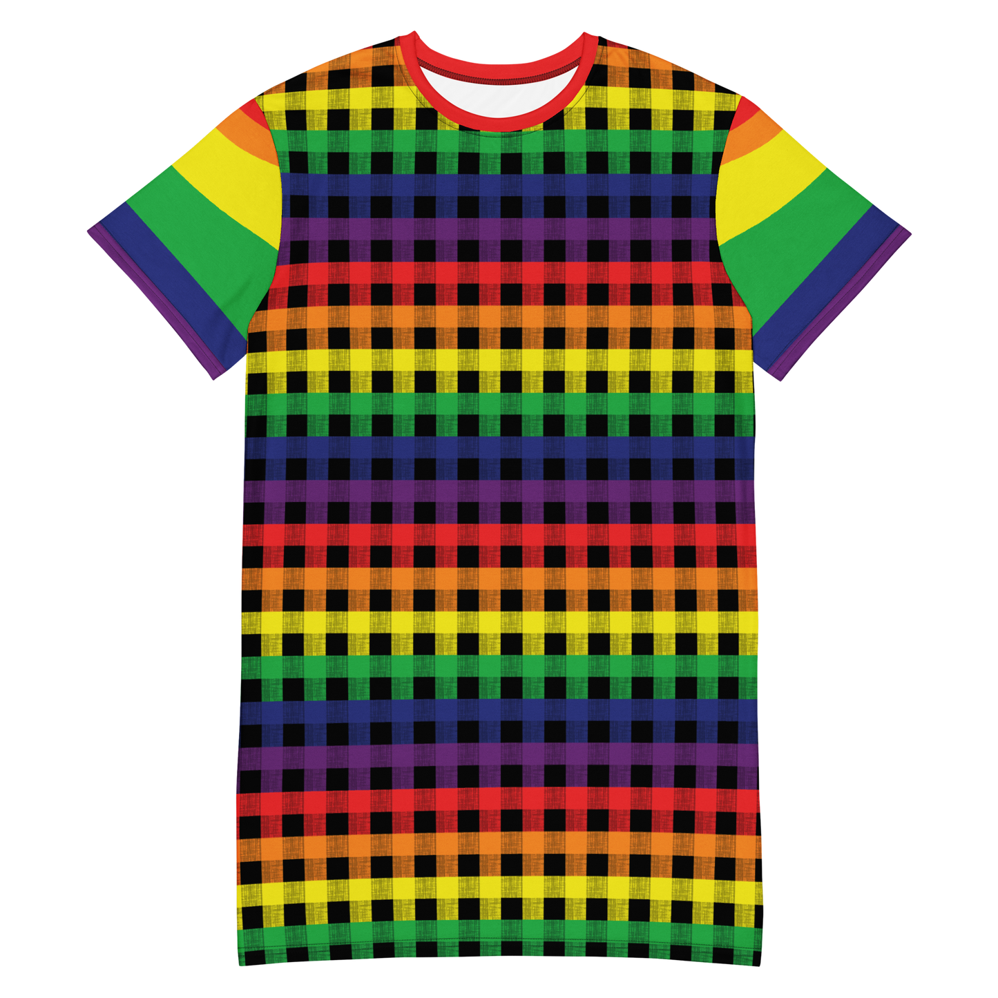 Rainbow Flannel T-shirt dress