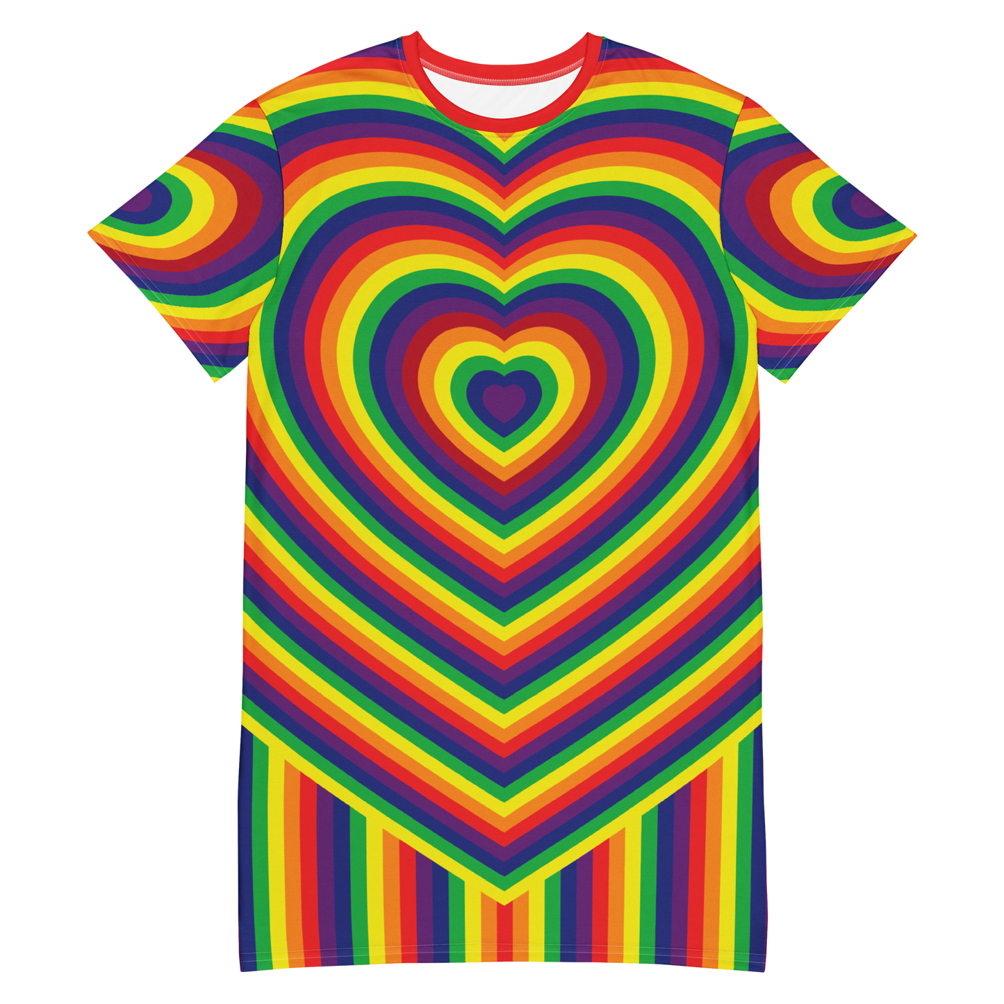 Rainbow Hearts T-shirt dress