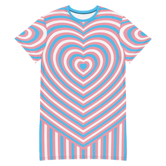 Trans Hearts T-shirt dress