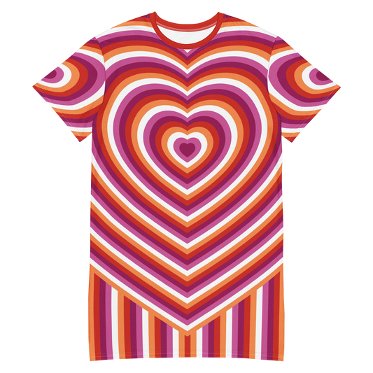 Lesbian Hearts T-shirt dress