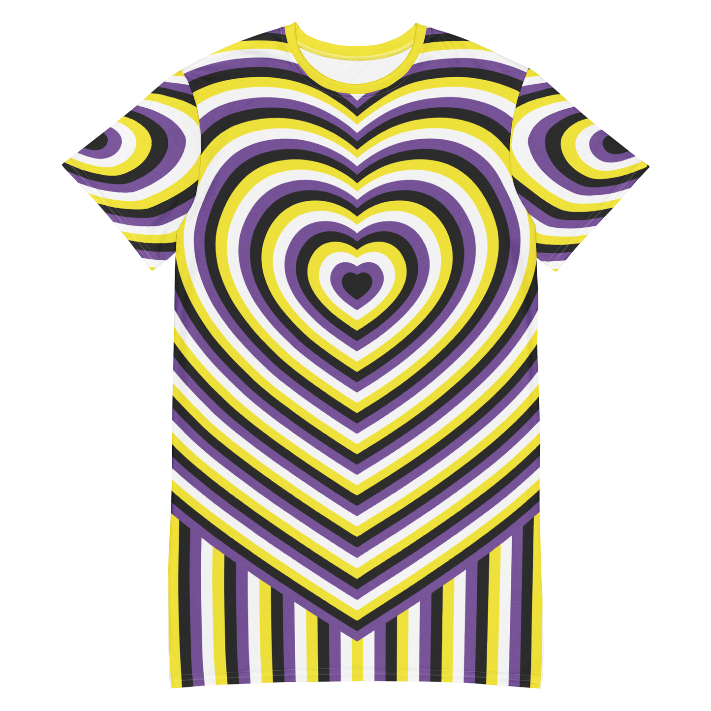 Enby Hearts T-shirt dress