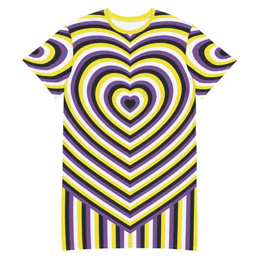 Enby Hearts T-shirt dress