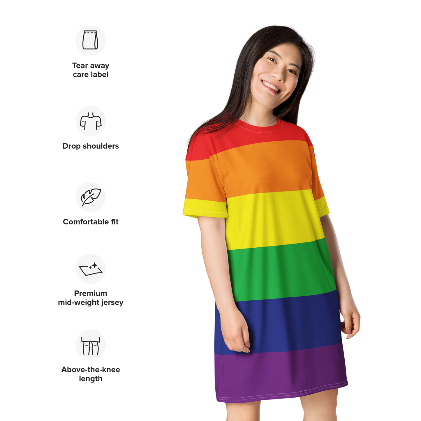 Rainbow Pride Flag T-shirt dress