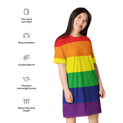 Rainbow Pride Flag T-shirt dress