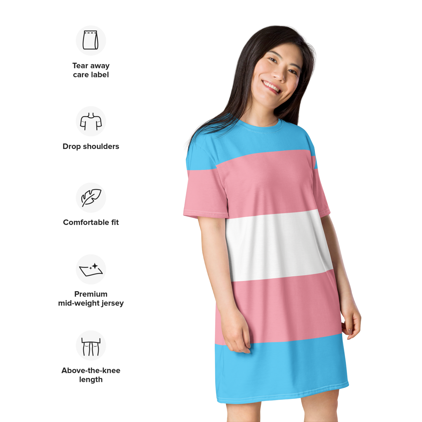 Trans Pride Flag T-shirt dress