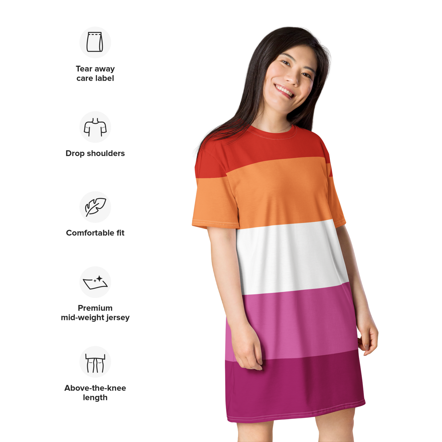 Lesbian Pride Flag T-shirt dress