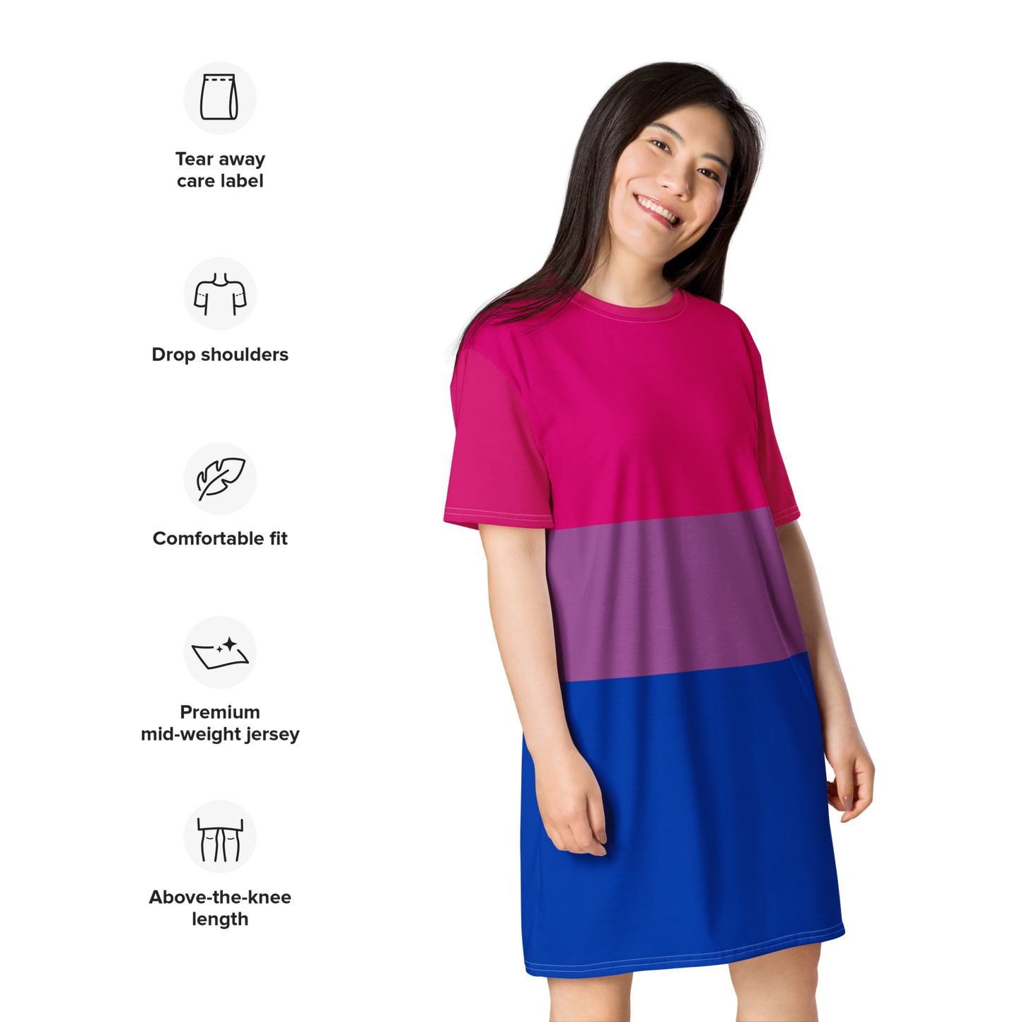 Bi Pride Flag T-shirt dress