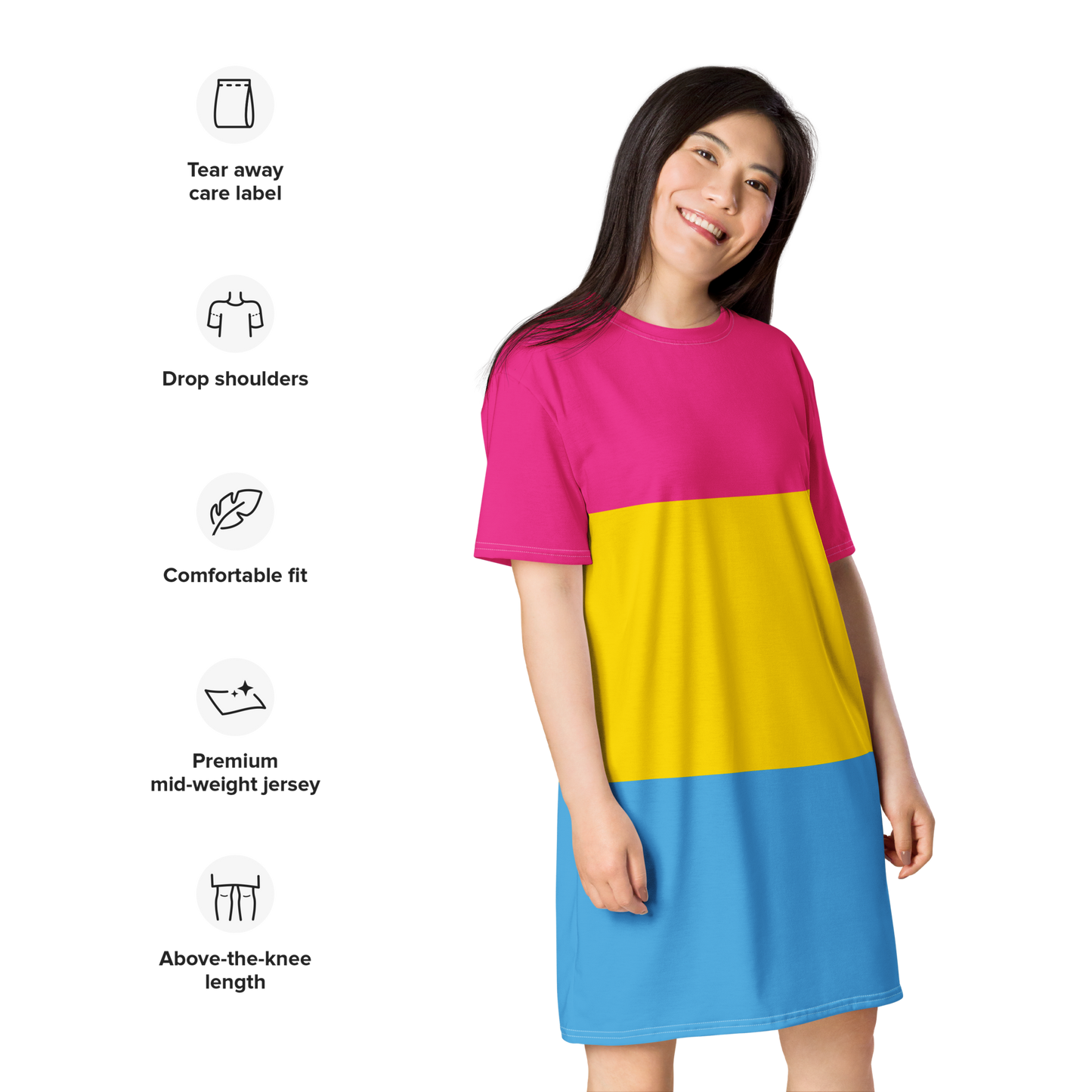 Pan Pride Flag T-shirt dress