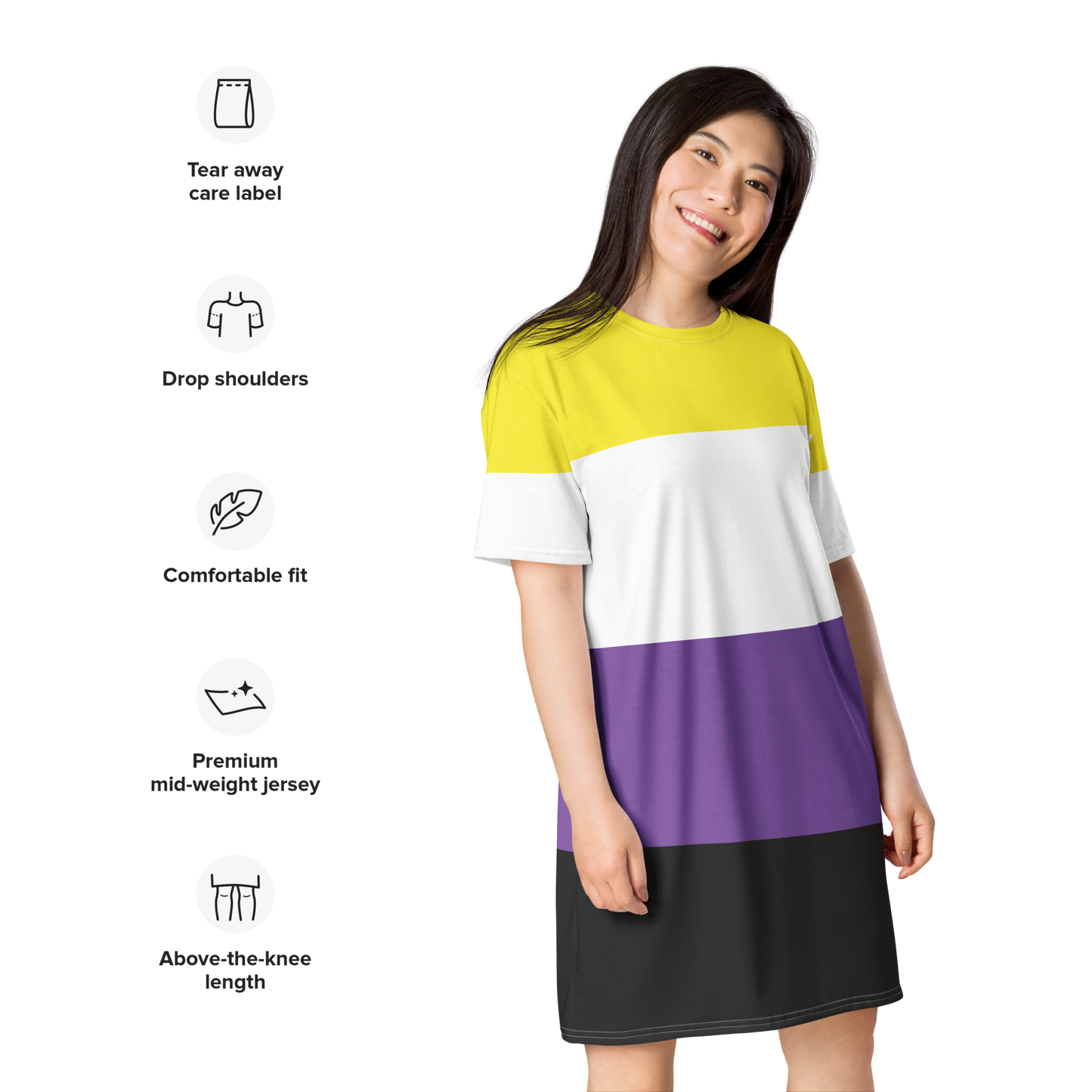 Enby Pride Flag T-shirt dress