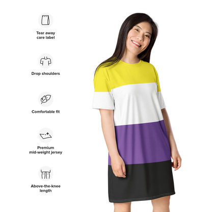 Enby Pride Flag T-shirt dress