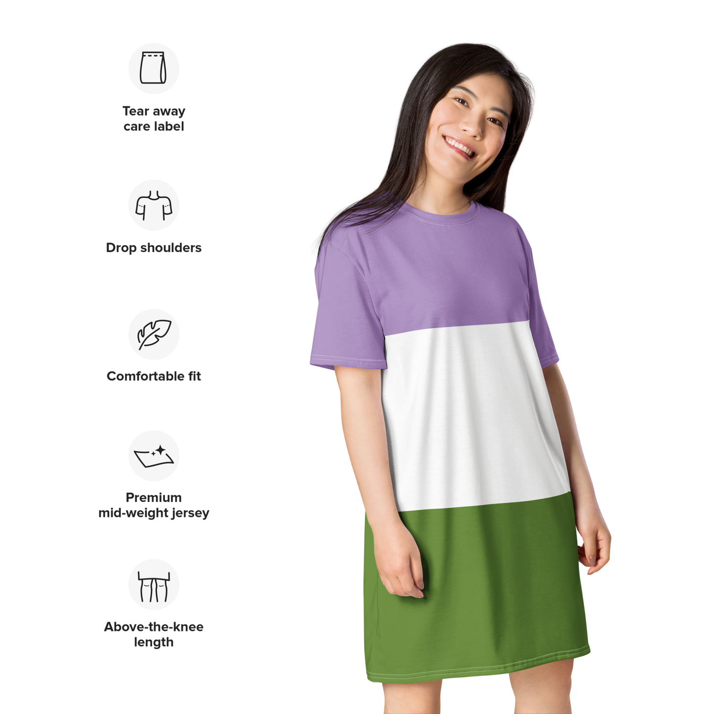 Genderqueer Pride Flag T-shirt dress