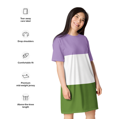 Genderqueer Pride Flag T-shirt dress