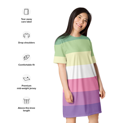 Genderfae Pride Flag T-shirt dress