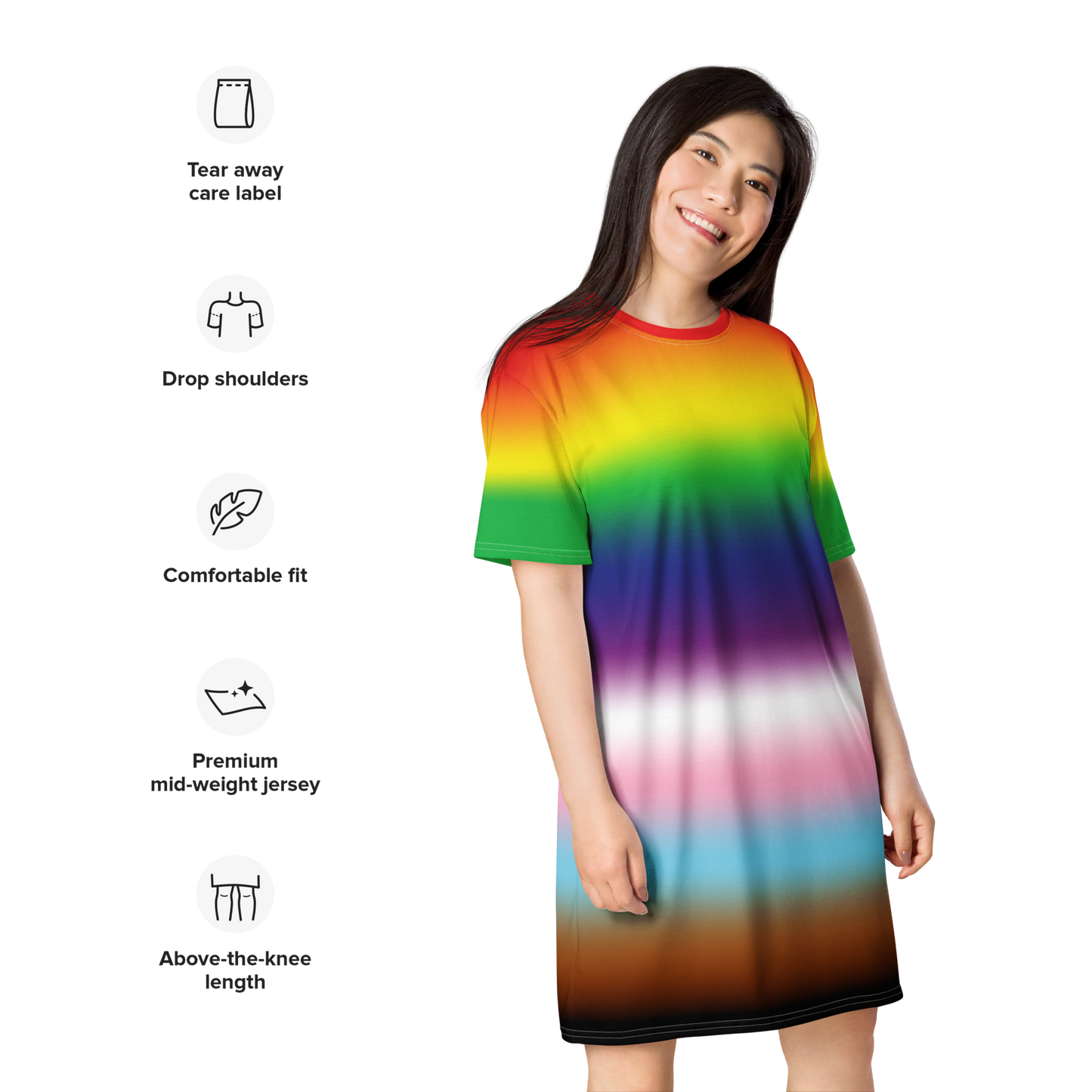 Rainbow Pride Gradient T-shirt dress