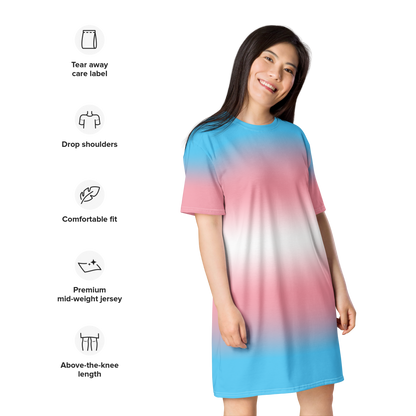 Trans Pride Gradient T-shirt dress