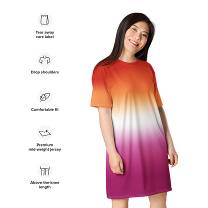 Lesbian Pride Gradient T-shirt dress