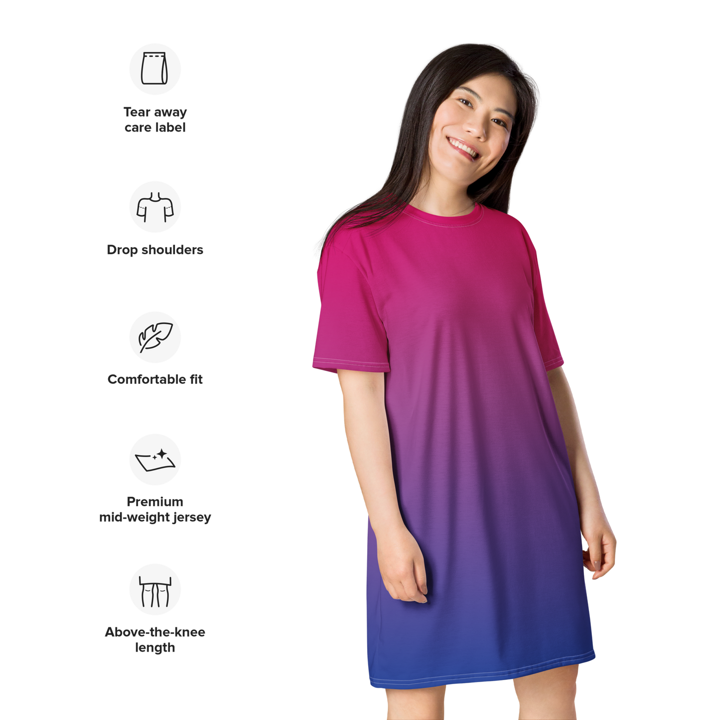 Bi Pride Gradient T-shirt dress