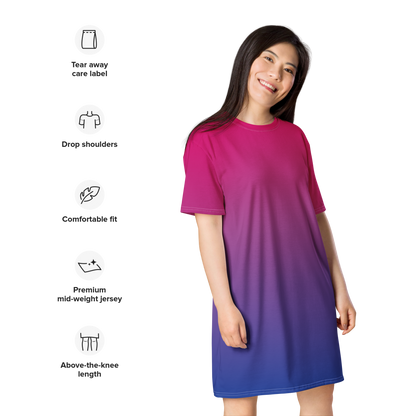 Bi Pride Gradient T-shirt dress