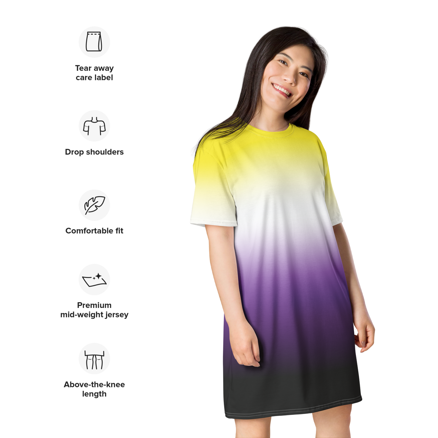 Enby Pride Gradient T-shirt dress