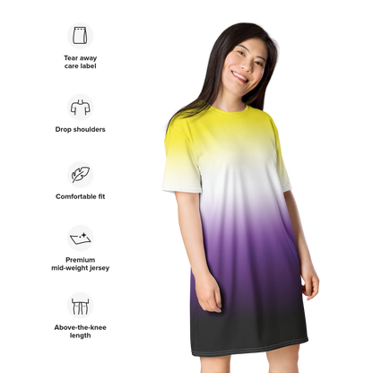 Enby Pride Gradient T-shirt dress