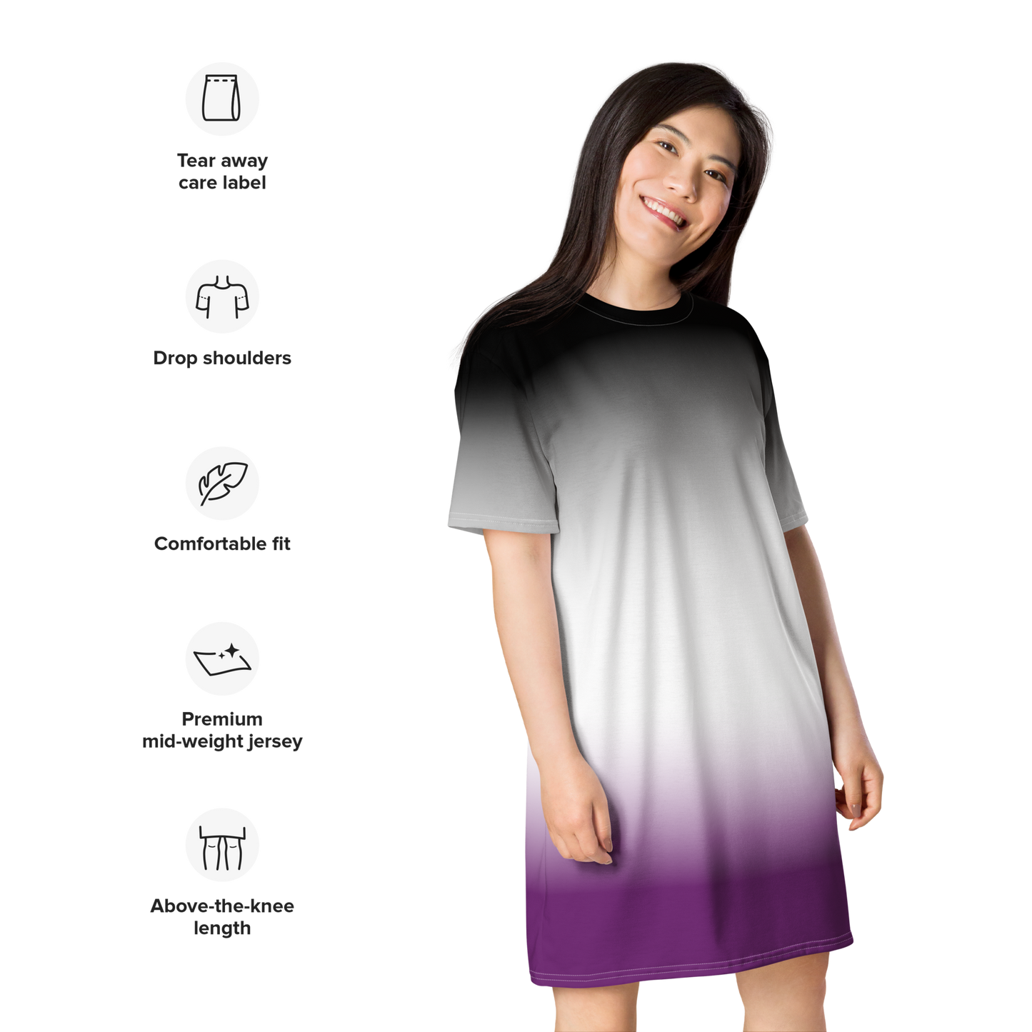 Ace Pride Gradient T-shirt dress