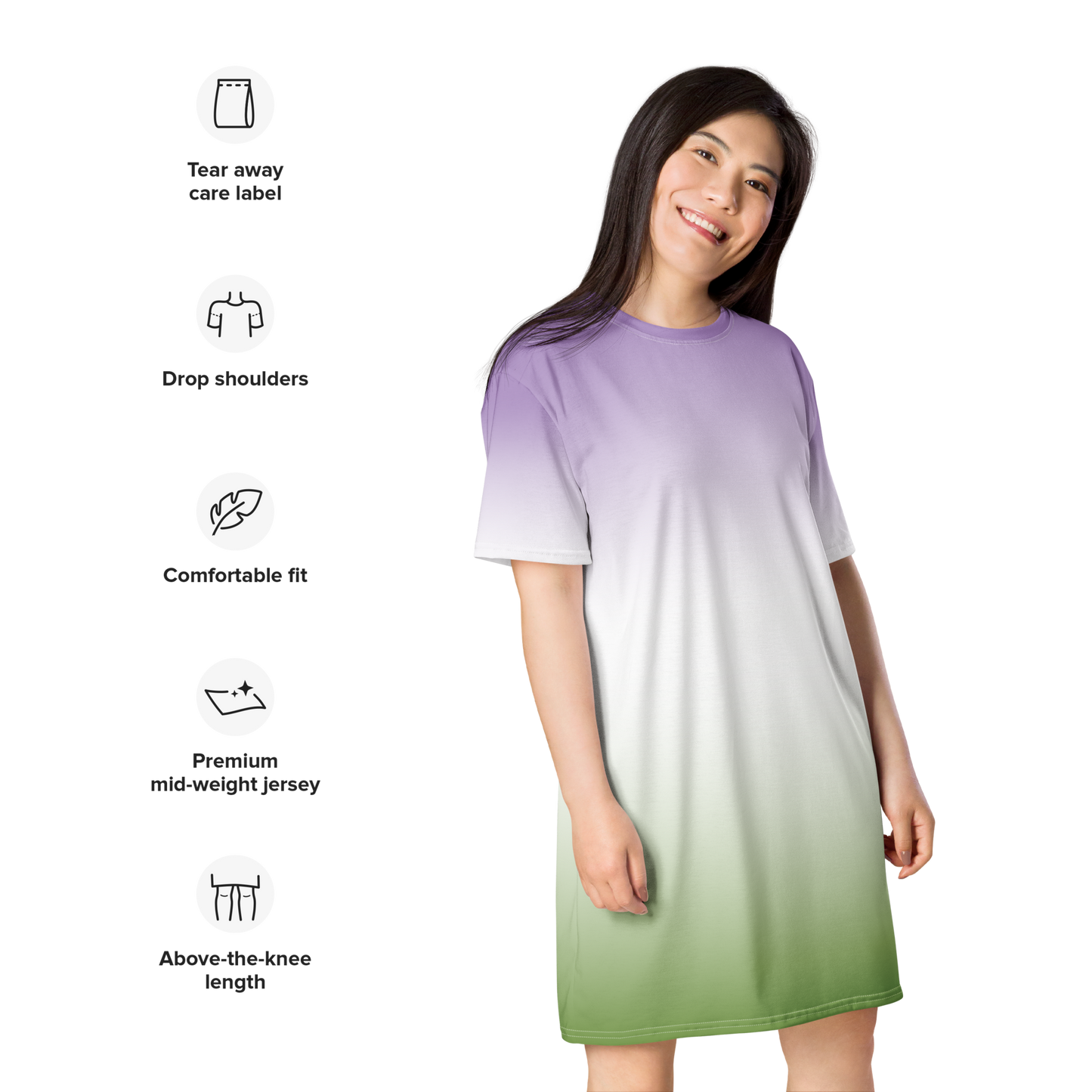 Genderqueer Pride Gradient T-shirt dress