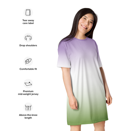 Genderqueer Pride Gradient T-shirt dress