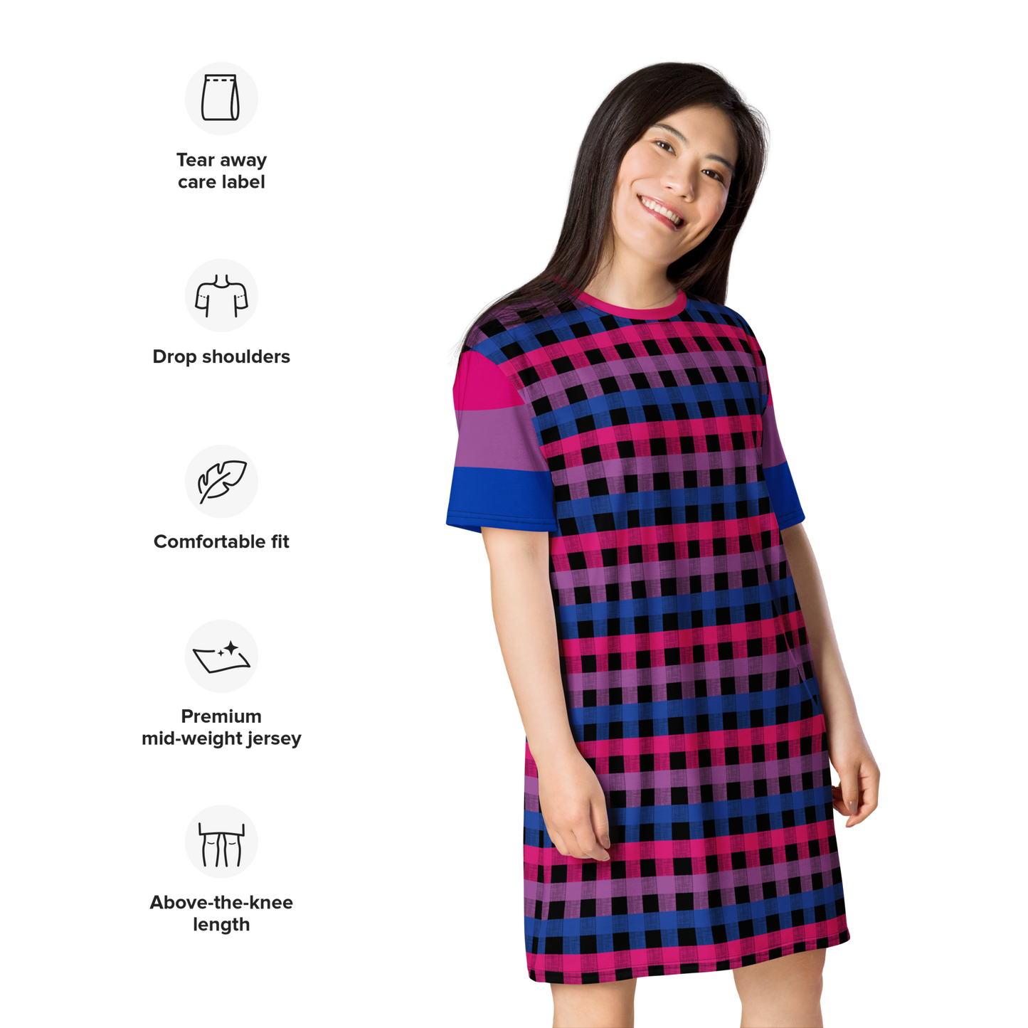 Bi Flannel T-shirt dress