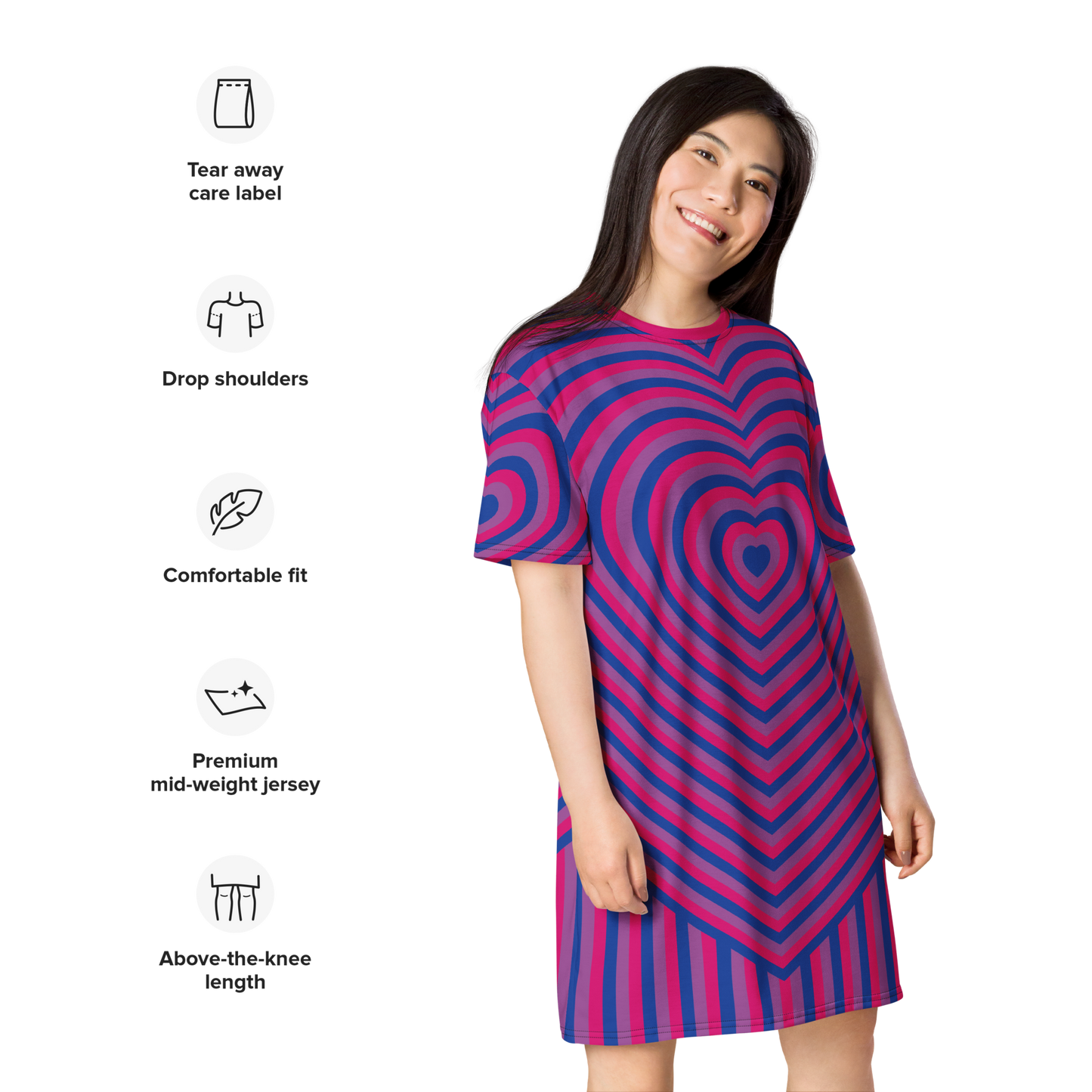 Bi Hearts T-shirt dress