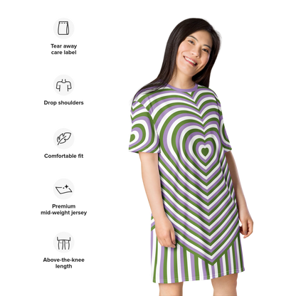 Genderqueer Hearts T-shirt dress