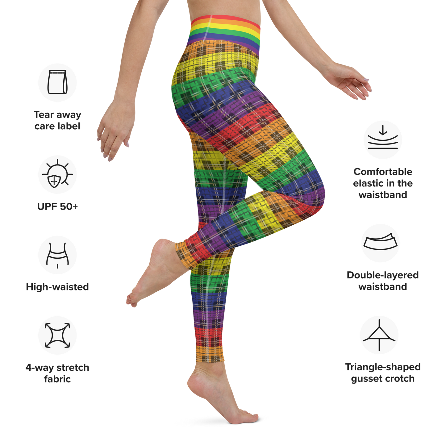 Rainbow Plaid Leggings