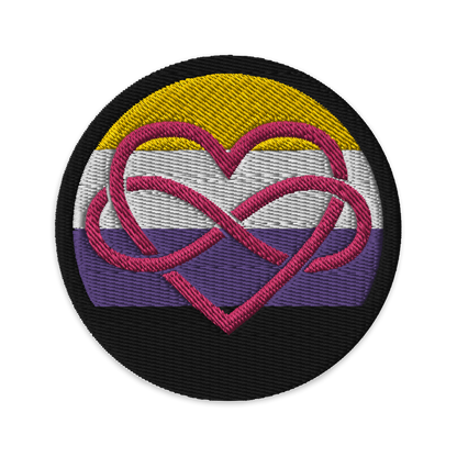 Polyamory Infinity Heart Enby Pride Embroidered Patch