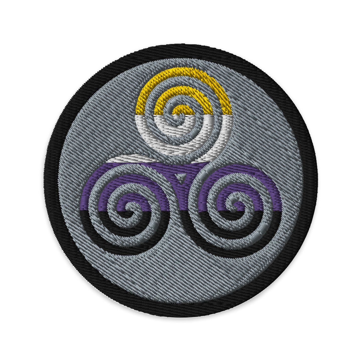 Celtic Triskelion - Non-binary Embroidered patches