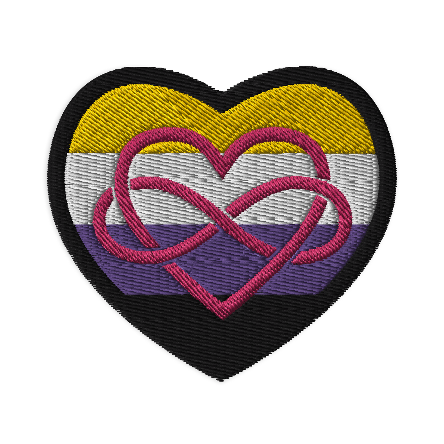 Polyamory Infinity Heart Enby Pride Embroidered Patch