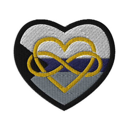 Polyamory Infinity Heart Demi Pride Embroidered Patch