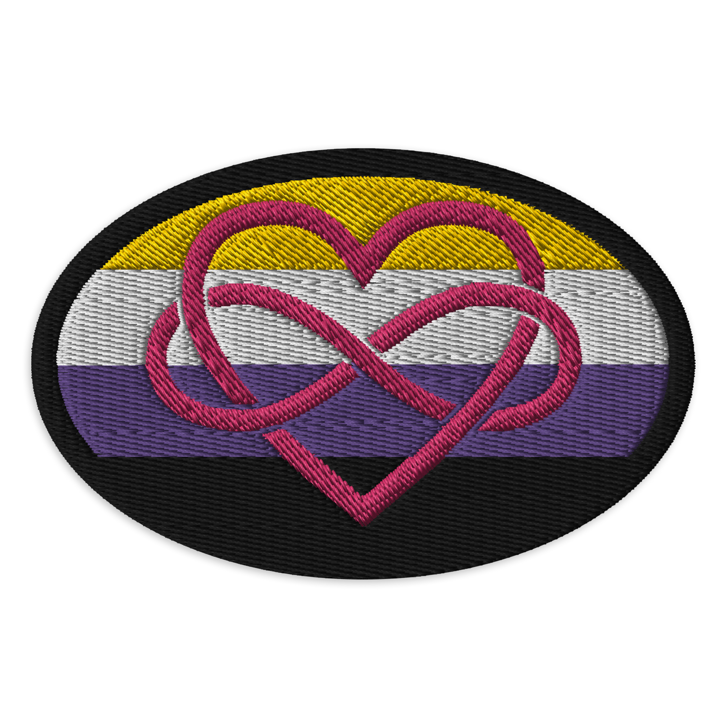 Polyamory Infinity Heart Enby Pride Embroidered Patch