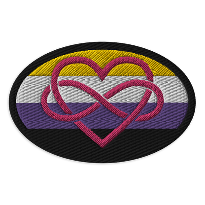 Polyamory Infinity Heart Enby Pride Embroidered Patch